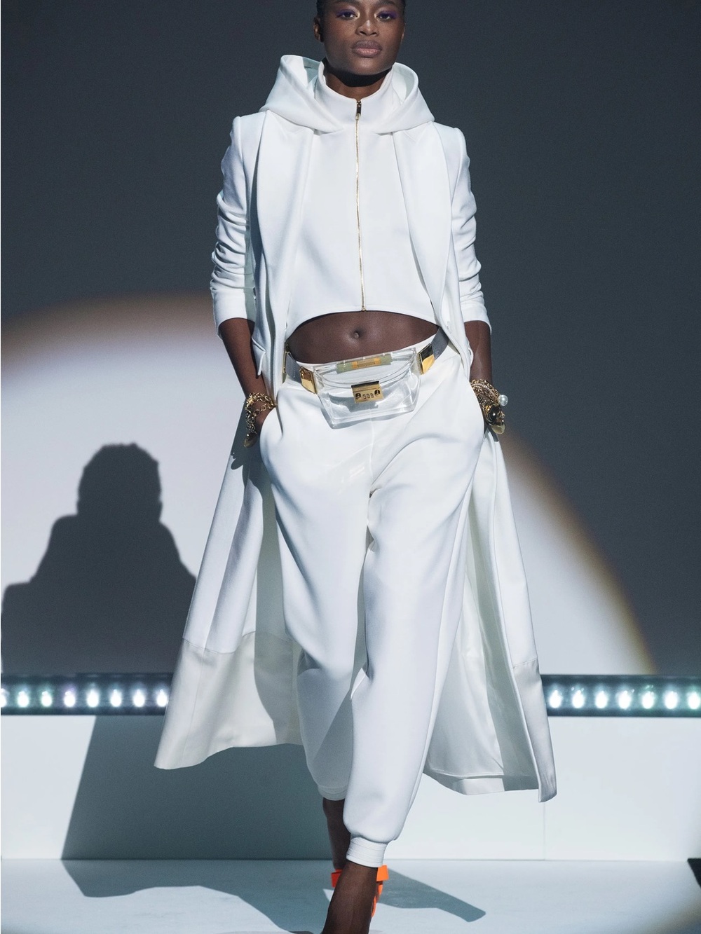 Brandon Maxwell SS 2021 Runway Cream Zip Hoodie & Jogger Set
